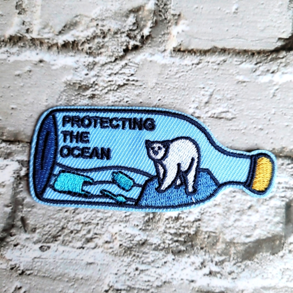 Protecting The Ocean Polar Bear Earth Day Recycling Eco Friendly Patch